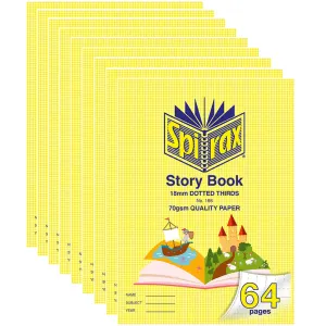 10 Pack Spirax 166 Story Book Dotted Thirds 18mm 70Gsm 64 Page 335x240mm
