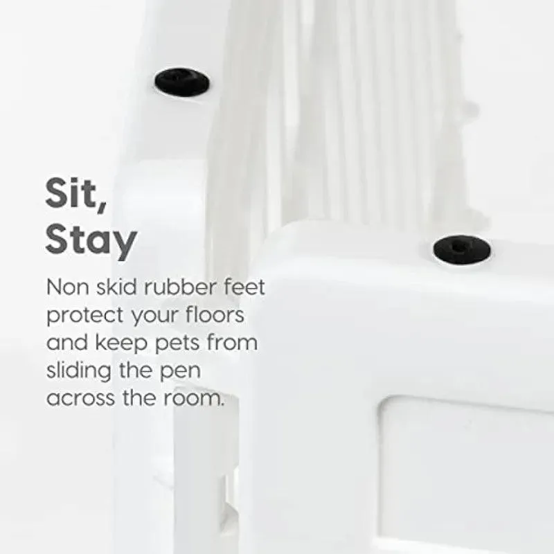 24-Inch White Pet Playpen for Big Dogs