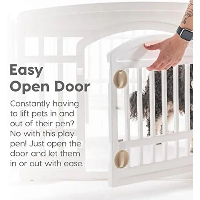 24-Inch White Pet Playpen for Big Dogs