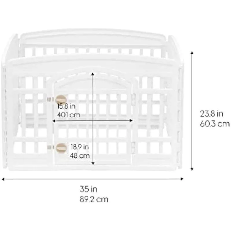 24-Inch White Pet Playpen for Big Dogs