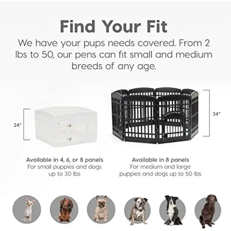 24-Inch White Pet Playpen for Big Dogs