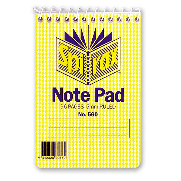 40 Pack Spirax 560 Notebook Spiral Bound Top Opening 96 Page 112x77mm Bulk