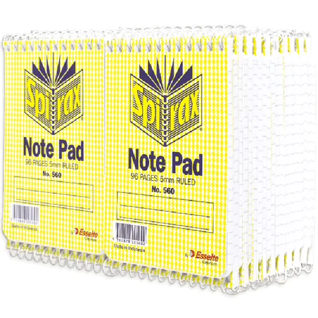 40 Pack Spirax 560 Notebook Spiral Bound Top Opening 96 Page 112x77mm Bulk