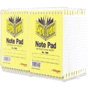 40 Pack Spirax 560 Notebook Spiral Bound Top Opening 96 Page 112x77mm Bulk