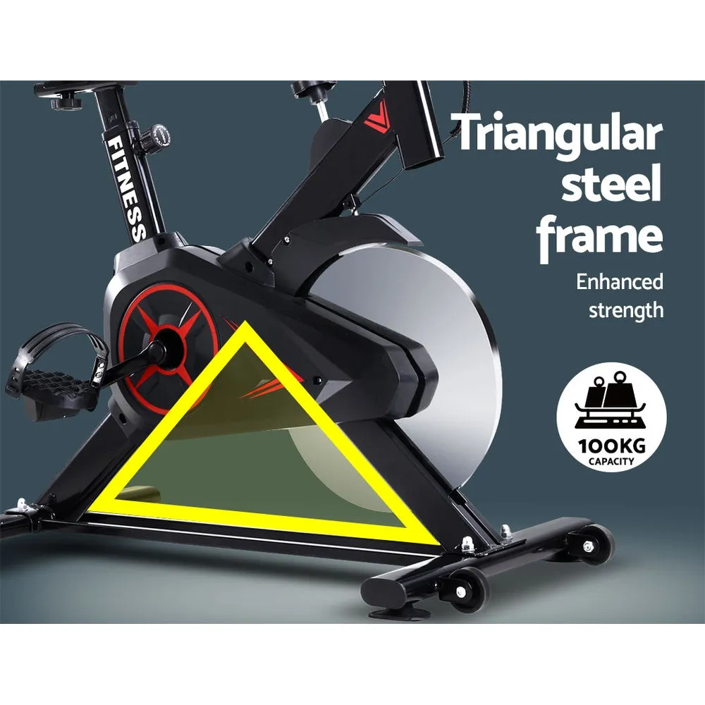 Adjustable Resistance Spin Exercise Bike with LCD Monitor - Everfit