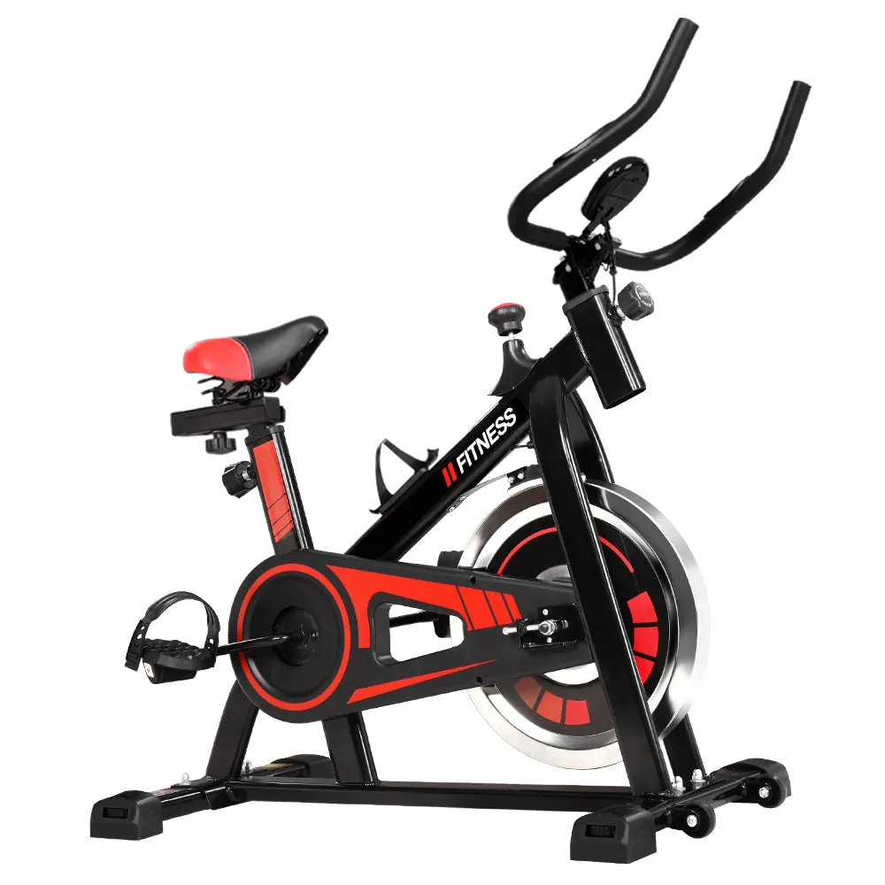 Adjustable Spin Bike w/ LCD Monitor & Padded Seat - Everfit