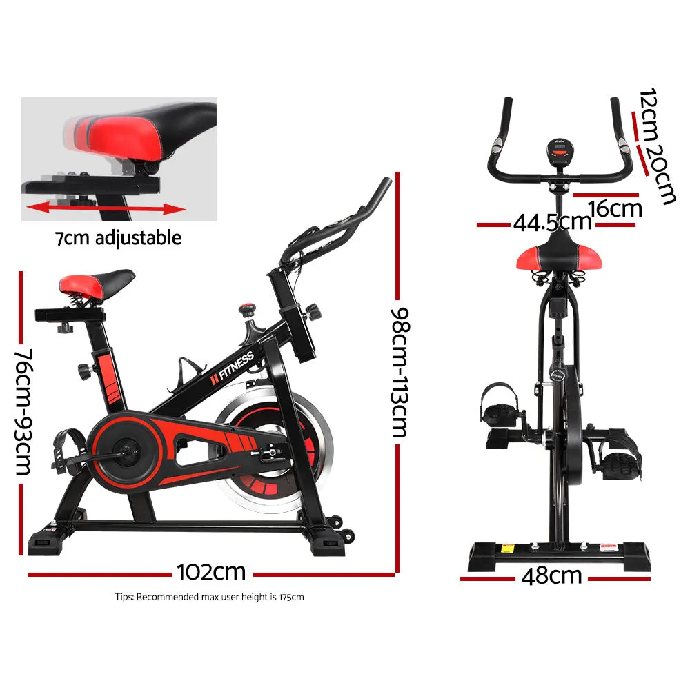 Adjustable Spin Bike w/ LCD Monitor & Padded Seat - Everfit
