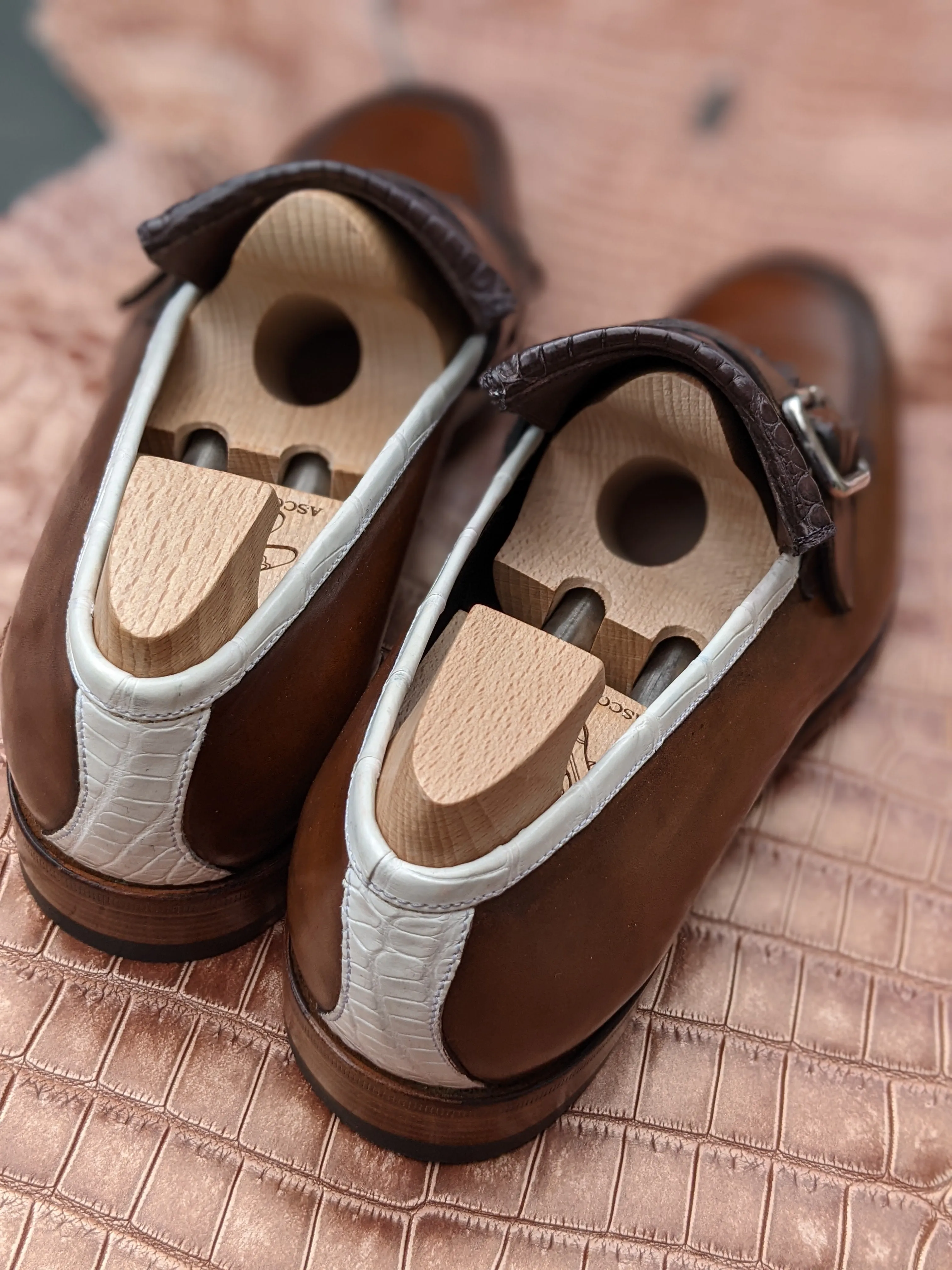 Ascot Golf Tassel Loafers - Brown Crocodile & Calf