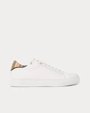 Beck with Signature Stripe Leather White Low Top Sneakers
