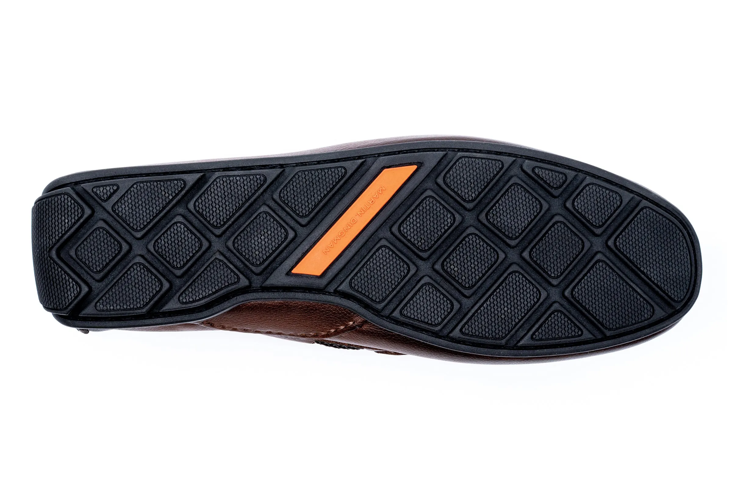 Bermuda Pebble Grain Braided Bit Loafers - Bourbon