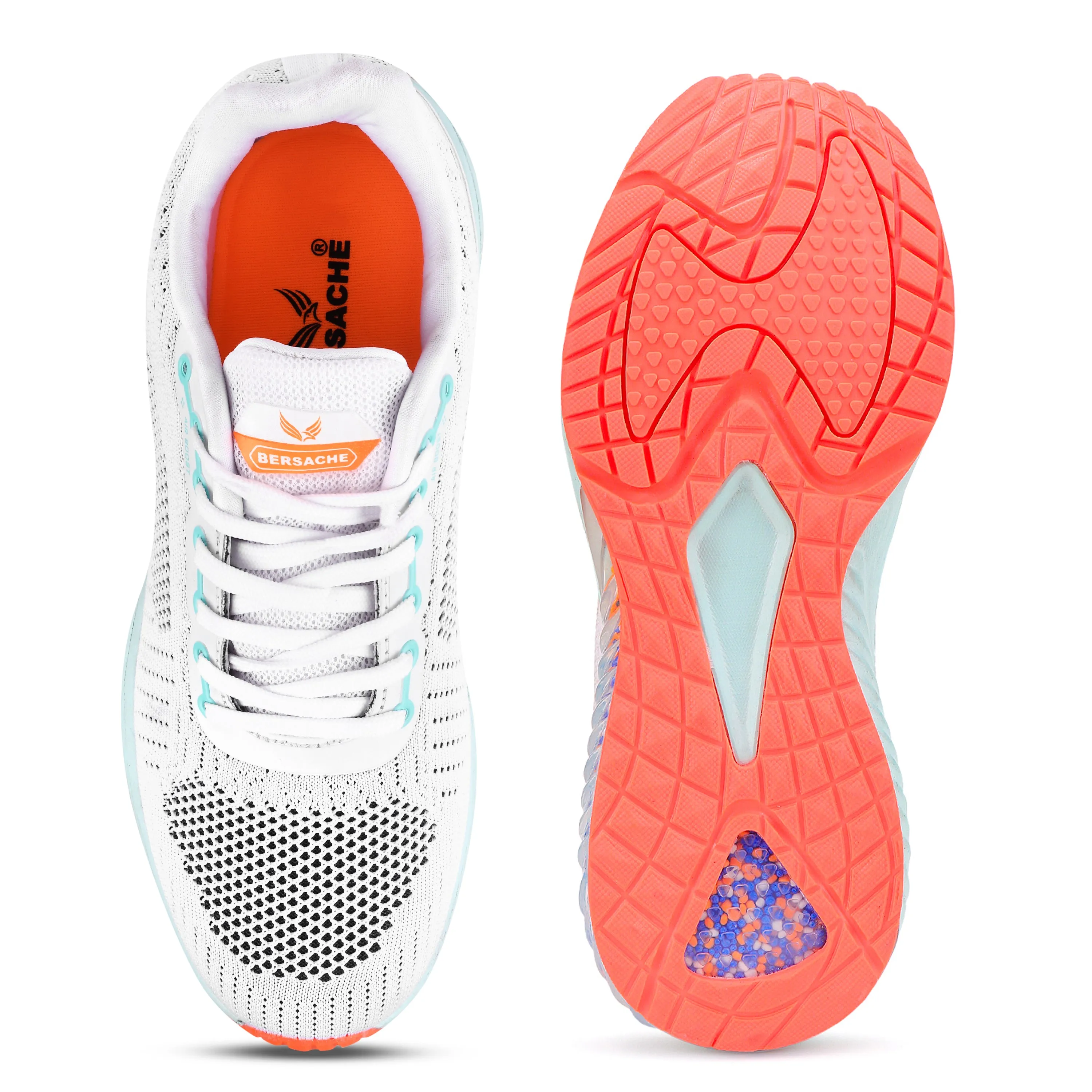 Bersache Lightweight Sports Running Shoes For Men White-9036