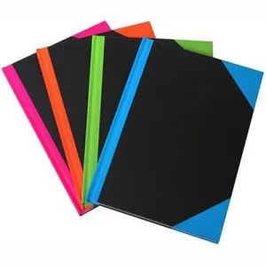 Black And Red Notebook Casebound Ruled A-Z Index 192 Leaf A5 Assorted Corners