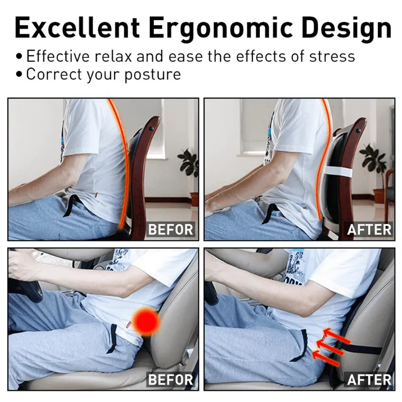Breathable Ice Silk Car Seat Back Cushion with Lumbar Support