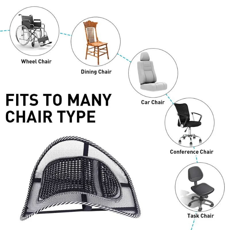 Breathable Ice Silk Car Seat Back Cushion with Lumbar Support
