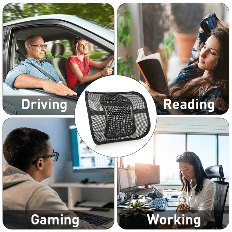 Breathable Ice Silk Car Seat Back Cushion with Lumbar Support