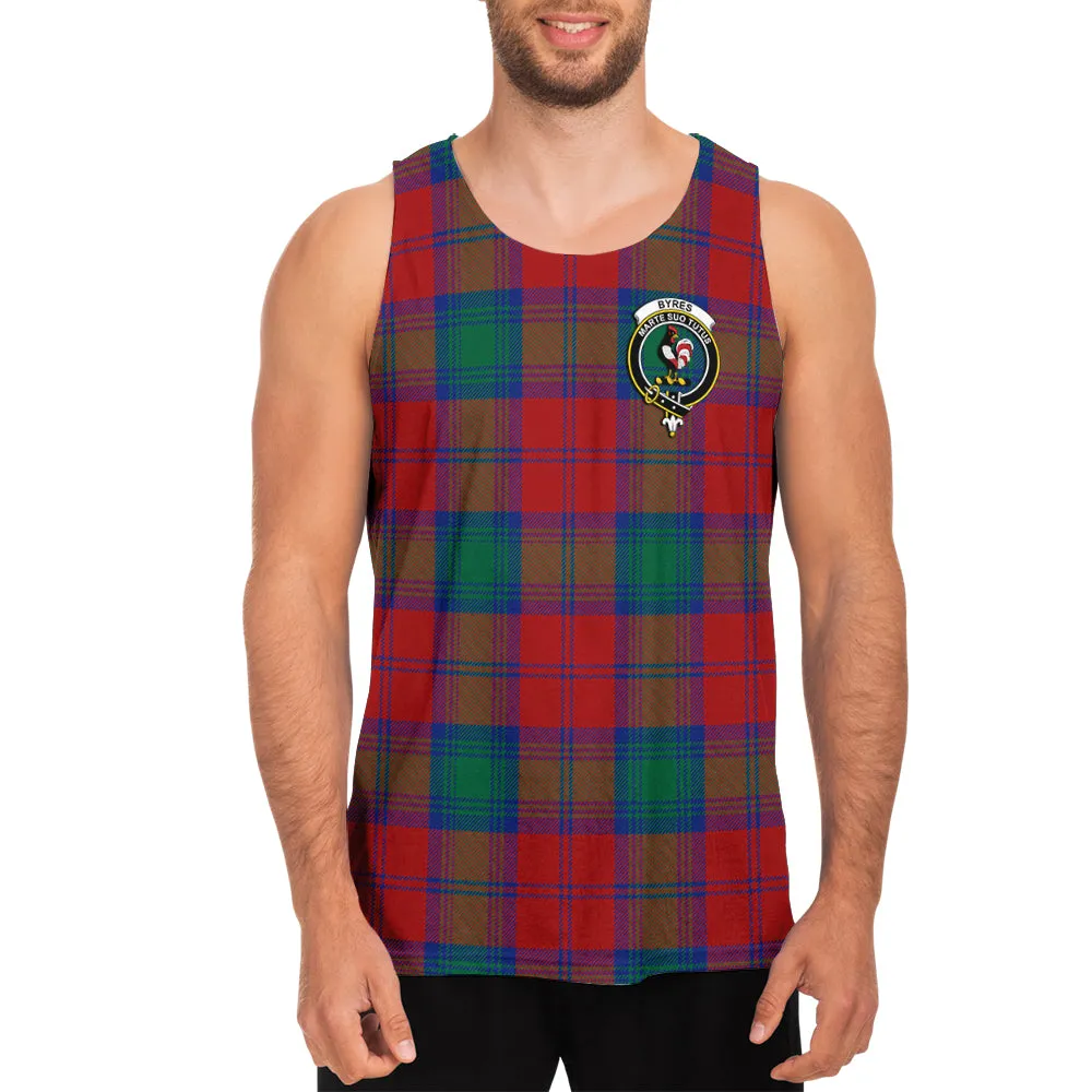 Byres (Byses) Tartan Mens Tank Top with Family Crest