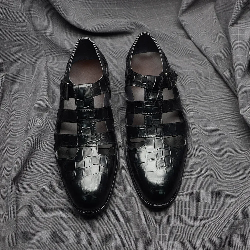 ChicLeather Round Toe Buckle Casual Shoes