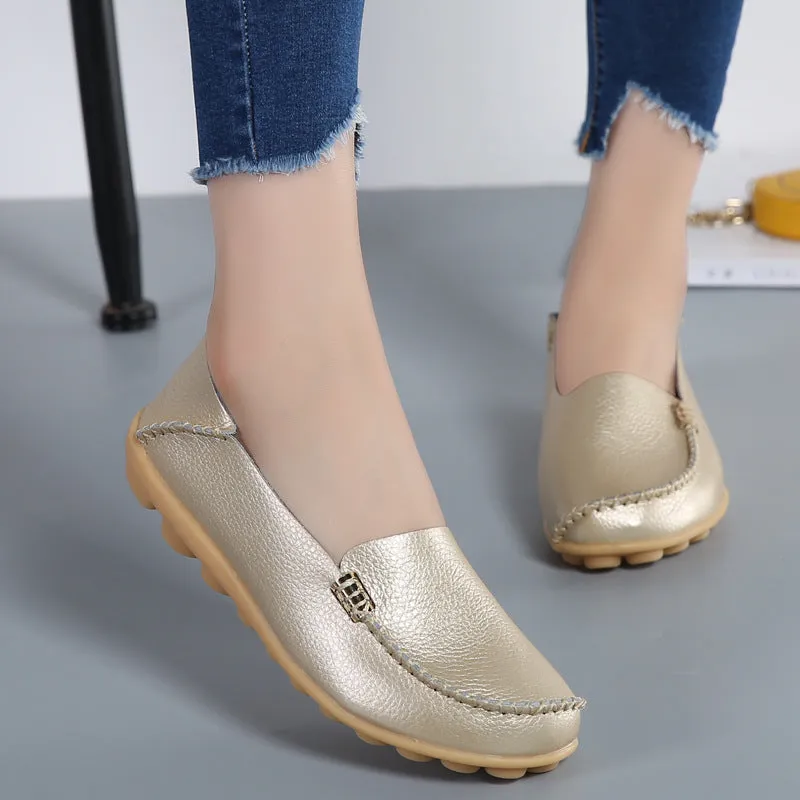 Cilool Round Head Comfy Flat Walking Shoes
