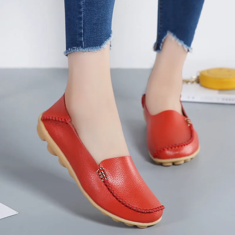 Cilool Round Head Comfy Flat Walking Shoes