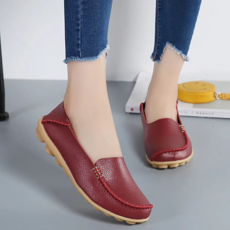 Cilool Round Head Comfy Flat Walking Shoes