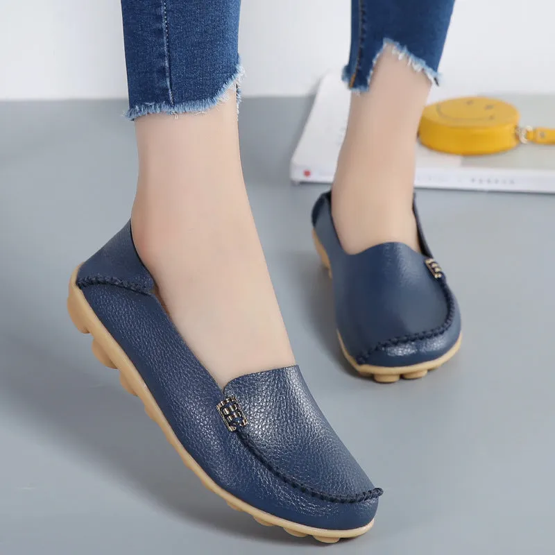 Cilool Round Head Comfy Flat Walking Shoes