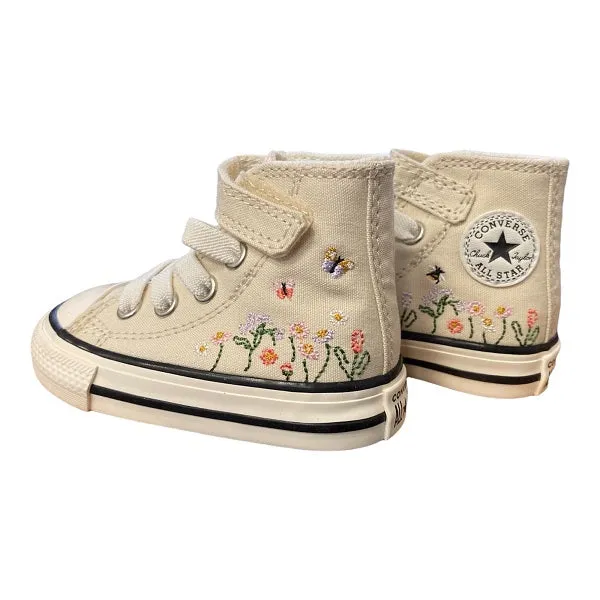 Converse sneakers da bambina a fantasia floreale Chuck Taylor All Star Easy-On A01617C beige