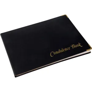 Cumberland Condolence Book Pu Padded Stitched 195 X 265Mm Black