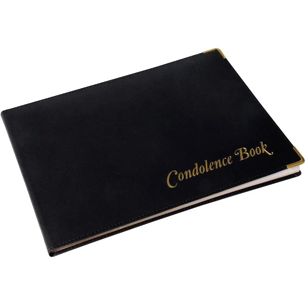 Cumberland Condolence Book Pu Padded Stitched 195 X 265Mm Black