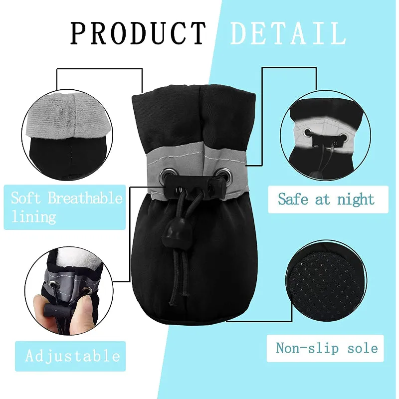 Dog Shoes Anti-Slip Dogs Boots & Paw Protector With Reflective Straps