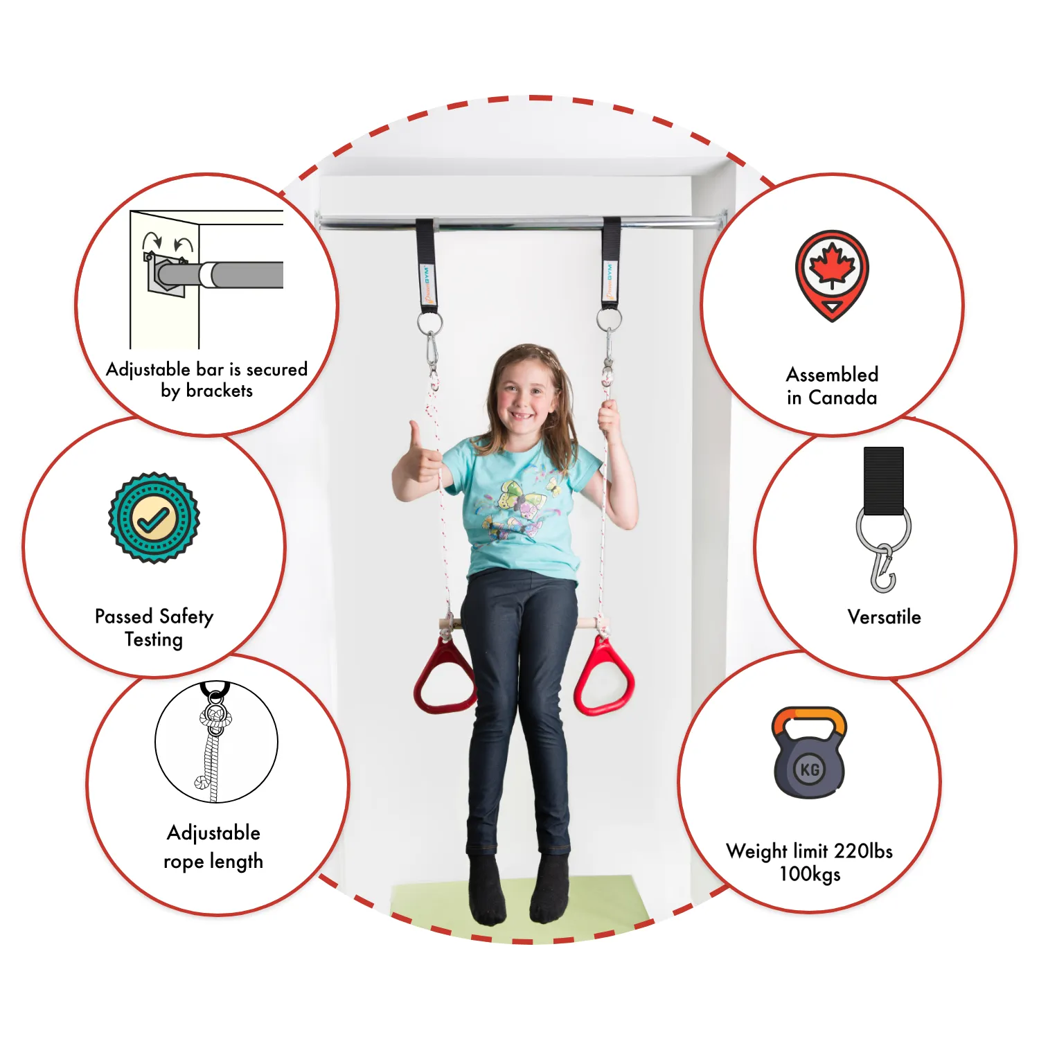 Doorway Kit: Red Combo and Blue Therapy Sensory Swing