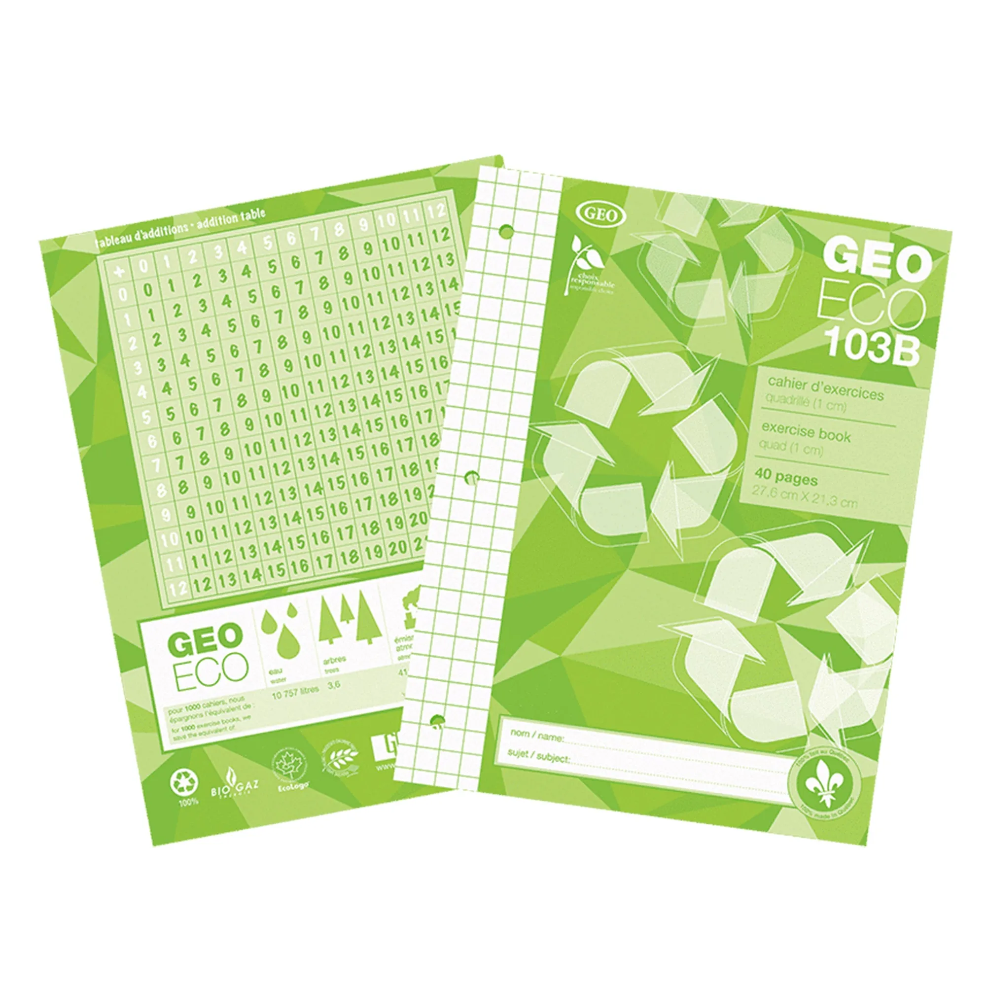 Eco Canada Notebook - Squared, 1 cm