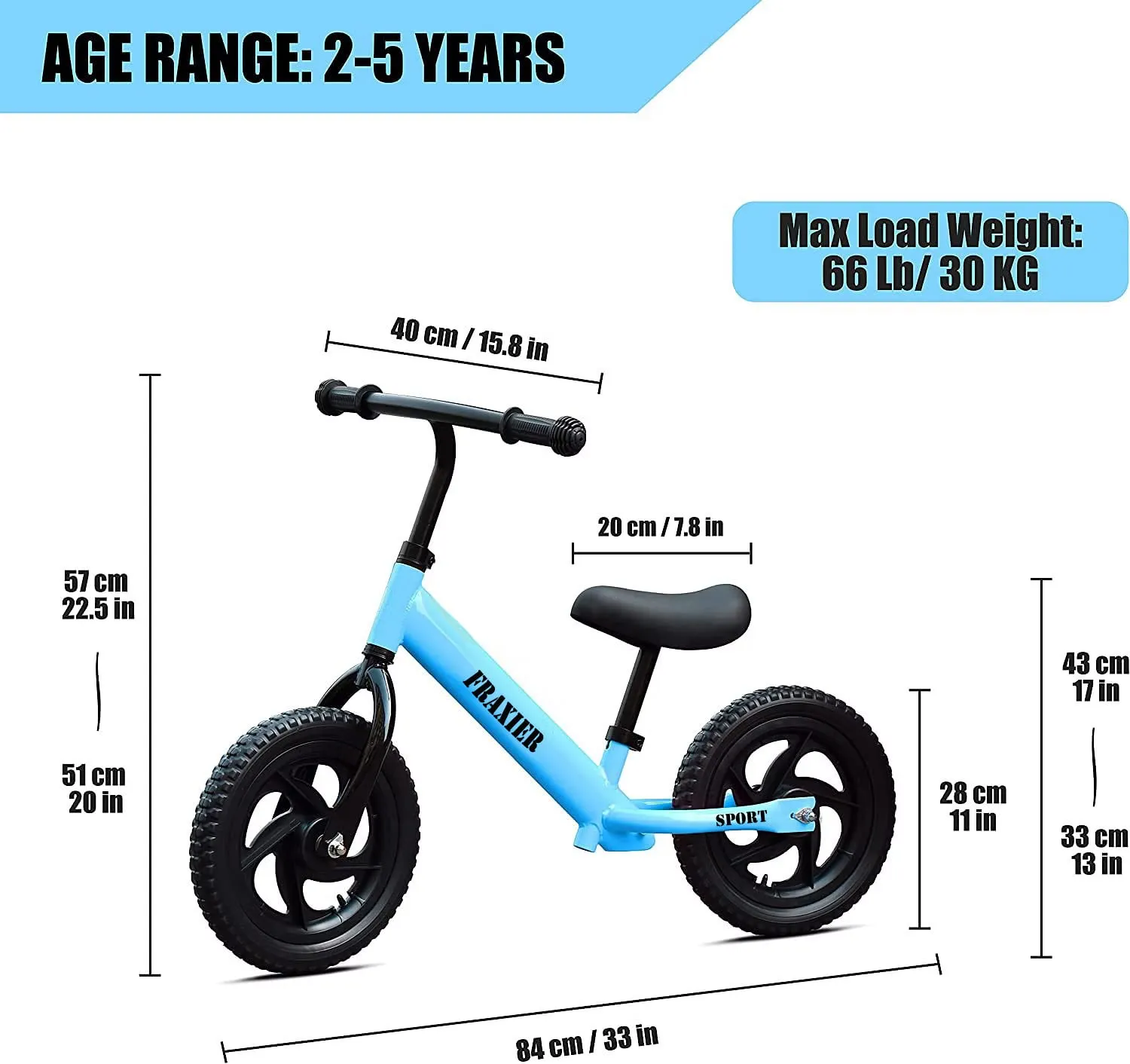 Entiq The Balance Learning Bicycle | Bike for Kids, Ages 1.5 to 5 Years (Blue)