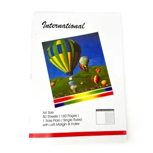 FIS Exercise Book International A4 1 Side Plain 160 Pages