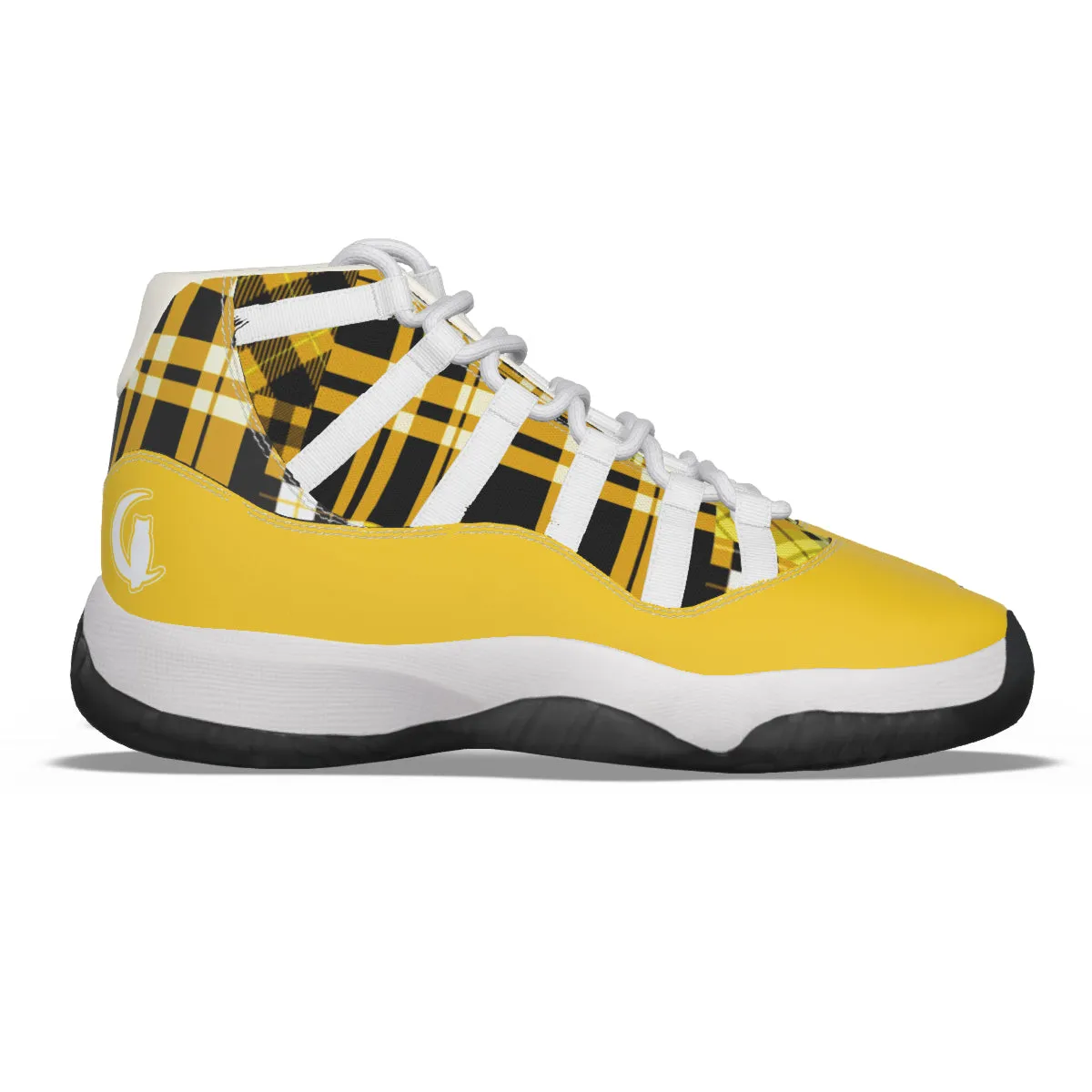 FLEXIN PLAID YLW Men's High Top Basketball Shoes