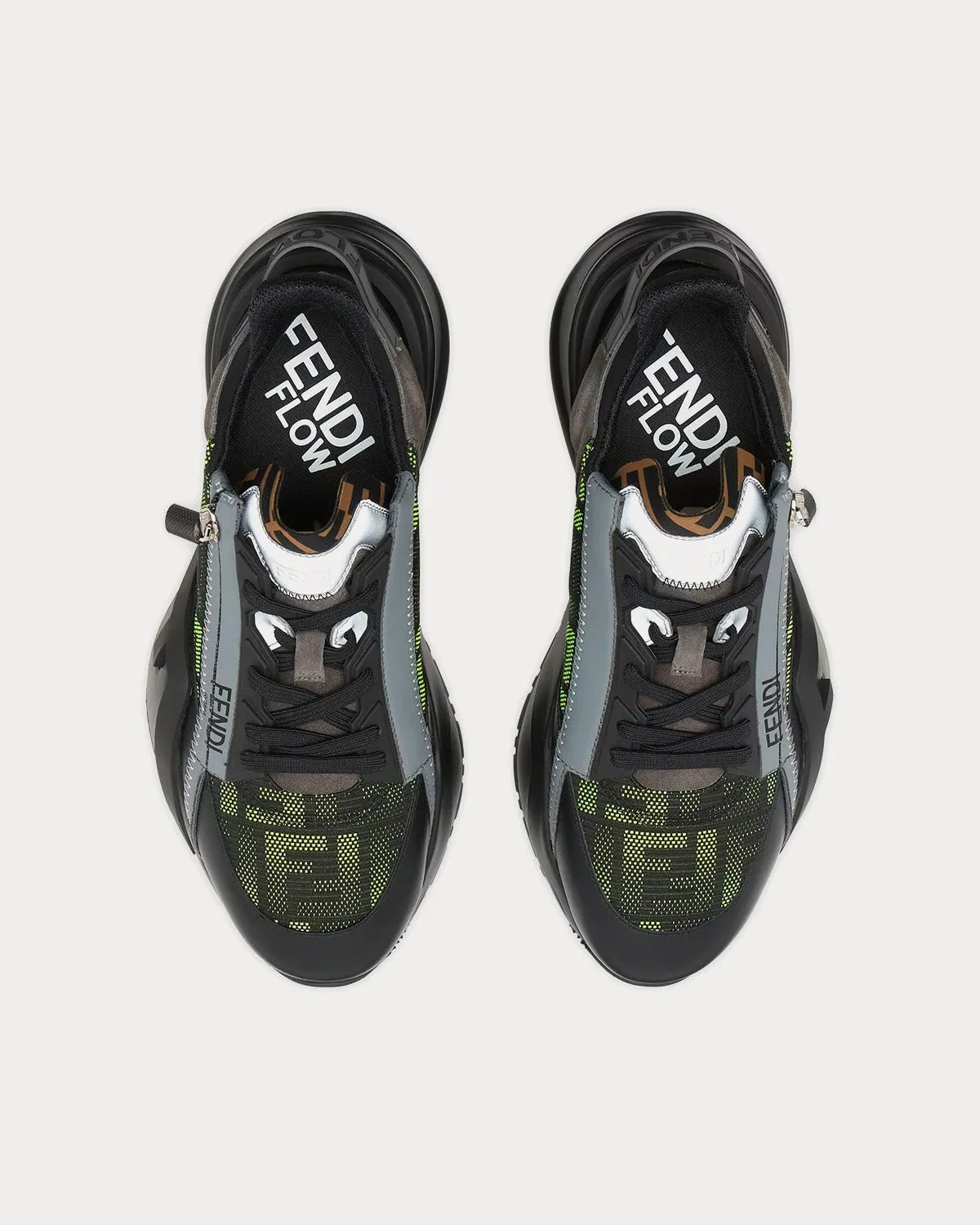 Flow Fabric Neon Yellow / Black Low Top Sneakers