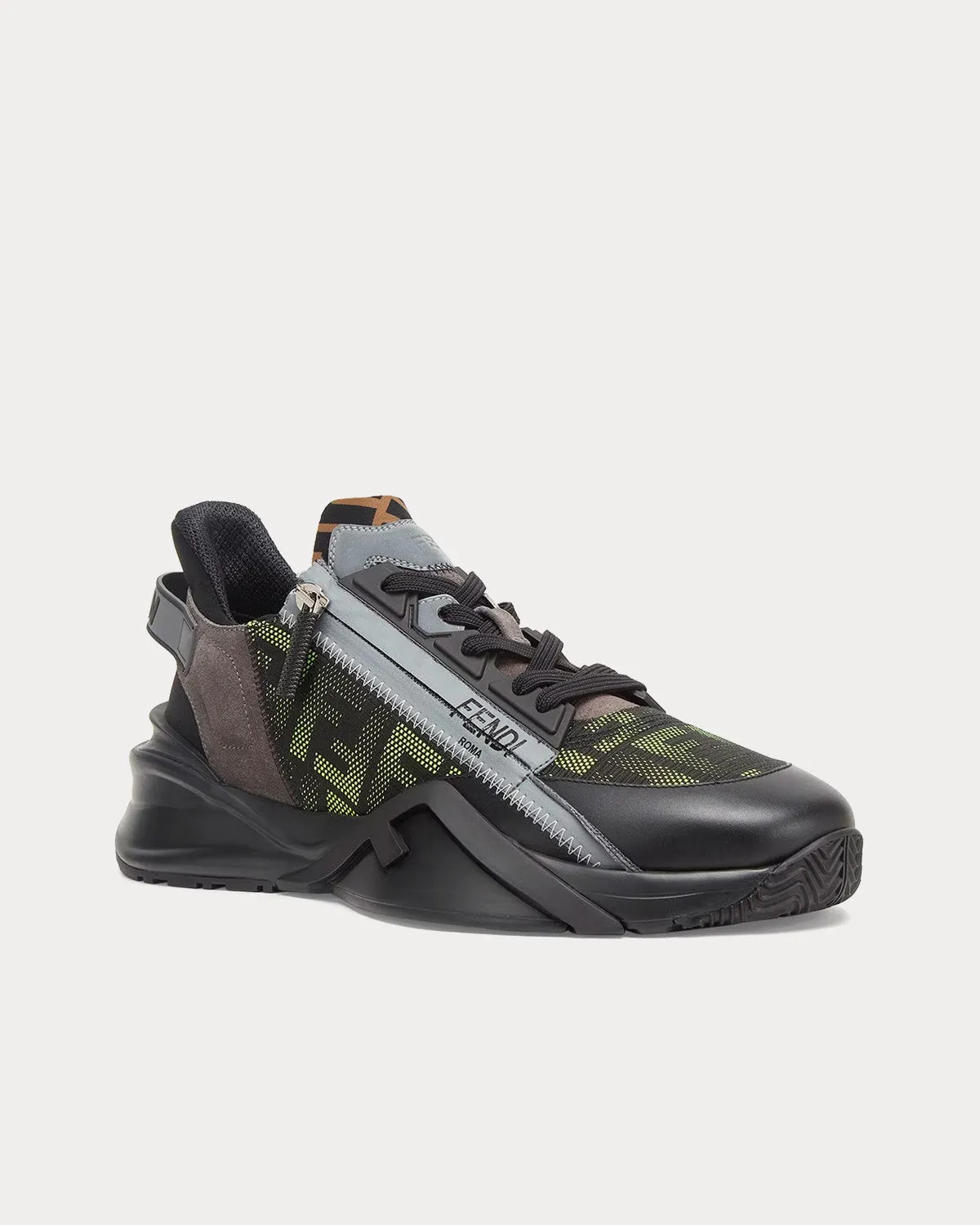 Flow Fabric Neon Yellow / Black Low Top Sneakers