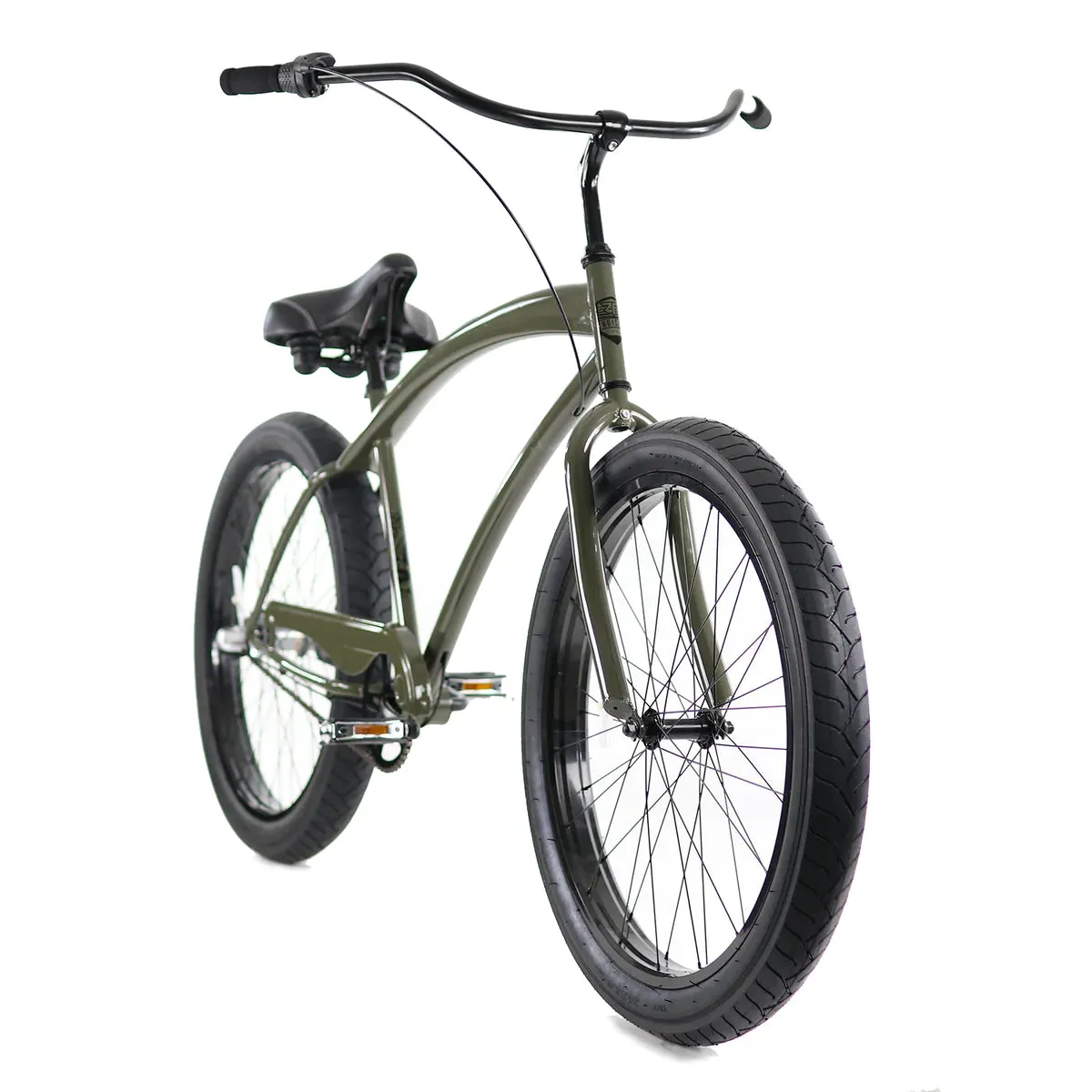 Golden Cycles Cobra  7 speed  Army Green Beach Cruiser 26x3.00 - Live 4 Bikes