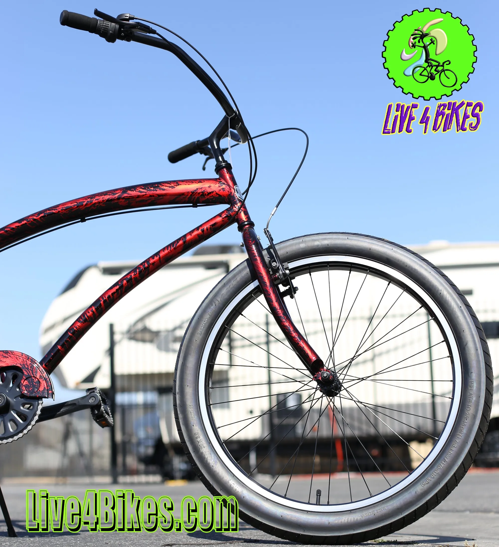 Golden Cycles Cobra  7 speed  Red Rampage Beach Cruiser 26x3.00 - Live 4 Bikes