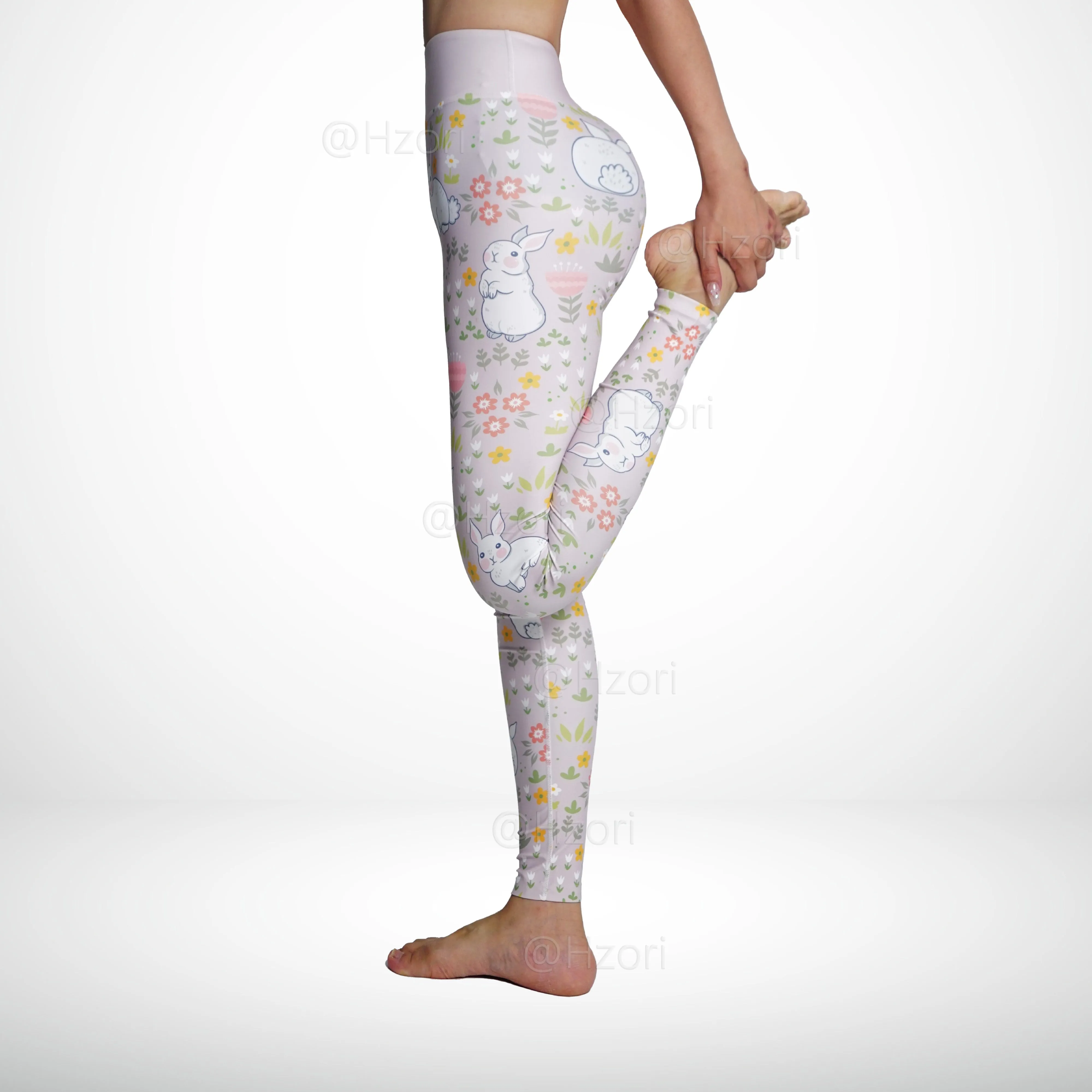 HZORI® |High Waist Printed Yoga Pants for Women, Tummy Control Running Sports Workout Yoga Leggings | Cute Rabit Element Style