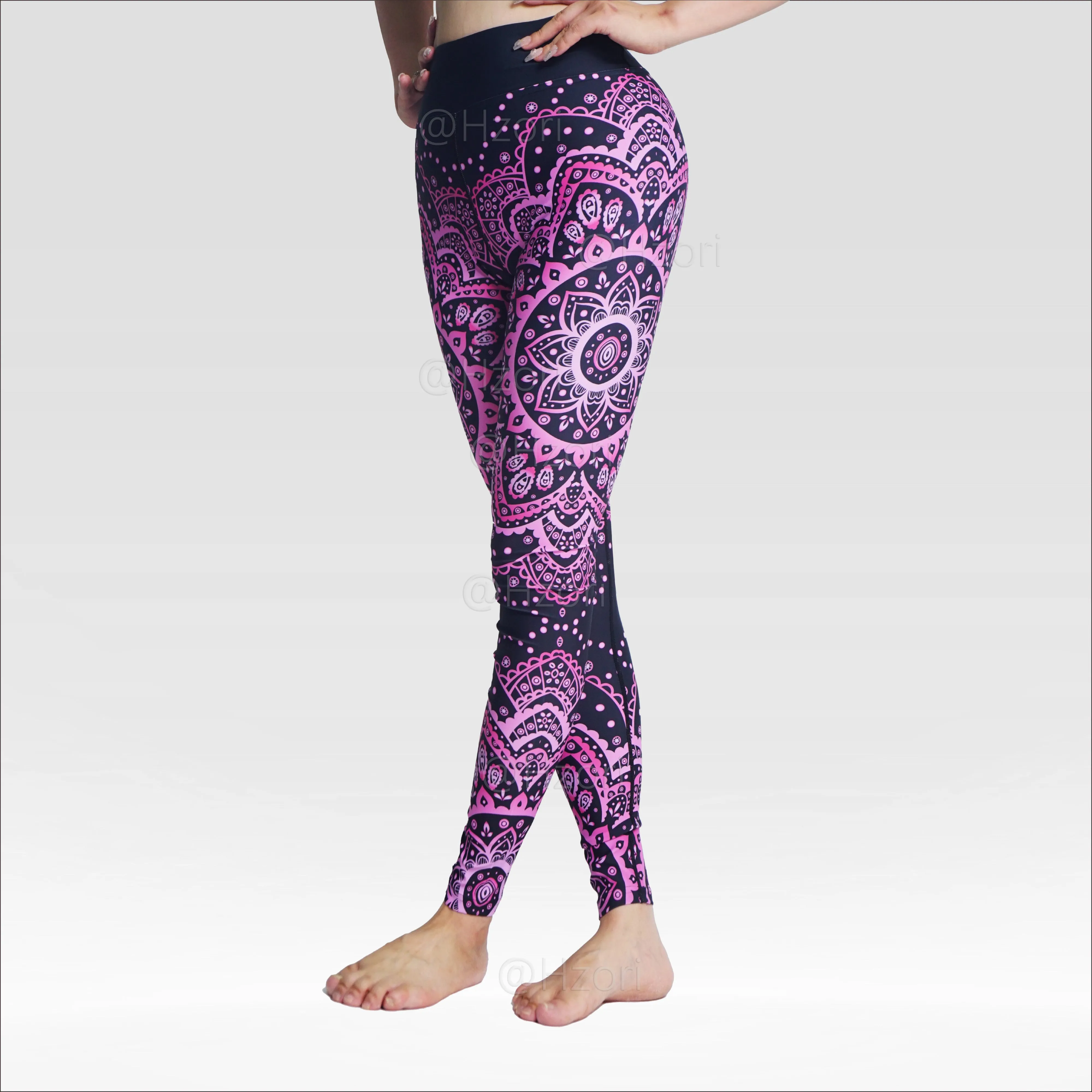 HZORI® |High Waist Printed Yoga Pants for Women, Tummy Control Running Sports Workout Yoga Leggings|Sunflower Purple Style