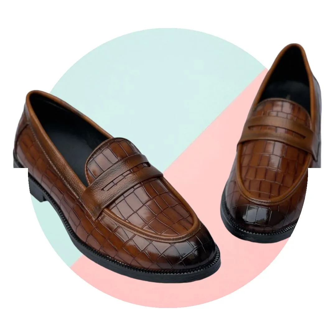 Jack Marc Fashion Croc Loafer Moccasin