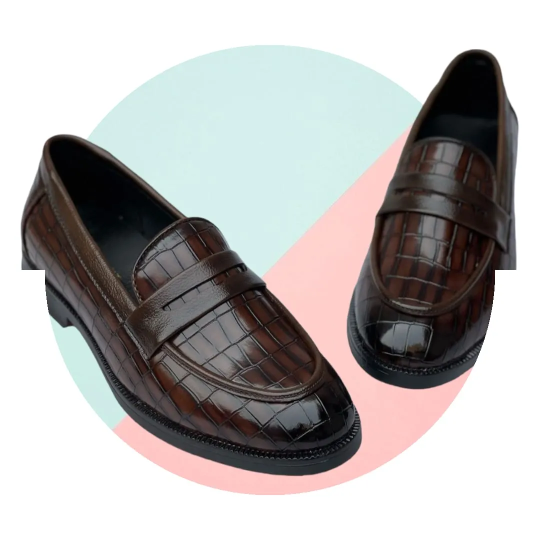 Jack Marc Fashion Croc Loafer Moccasin