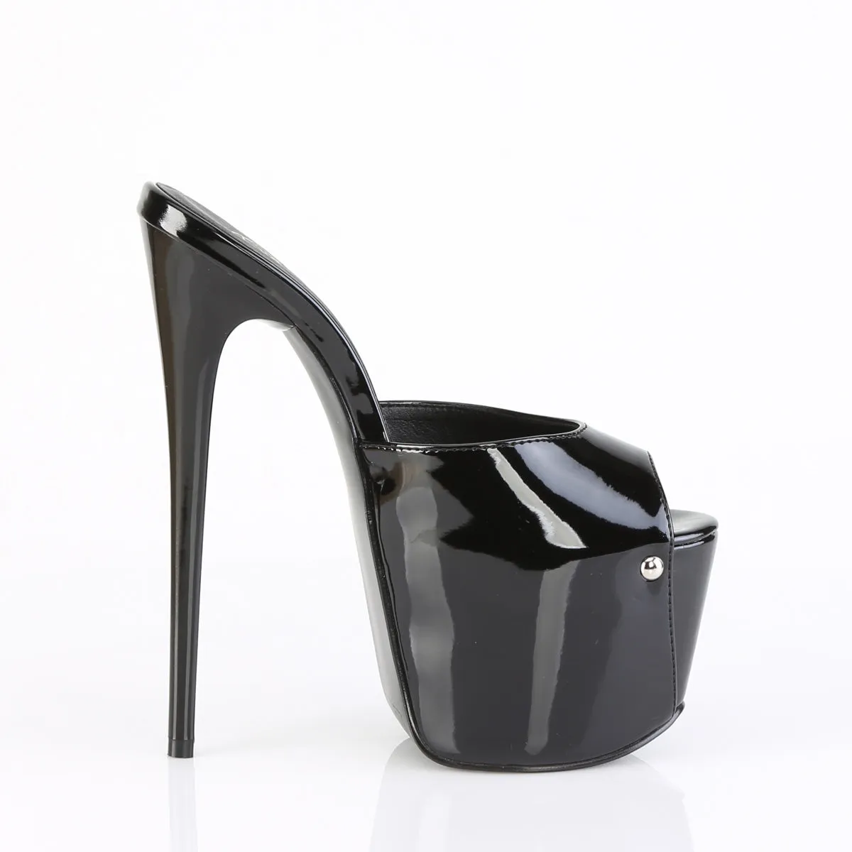 JUBILANT-01 Black Platform Slide High Heel