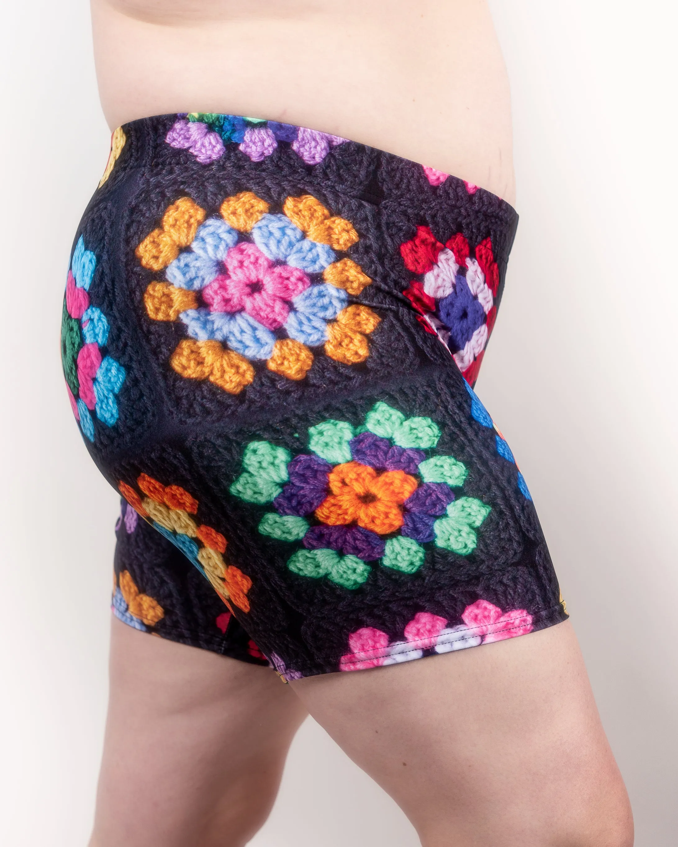 'Kaleidoscope' Classic Granny Square Bike Shorts