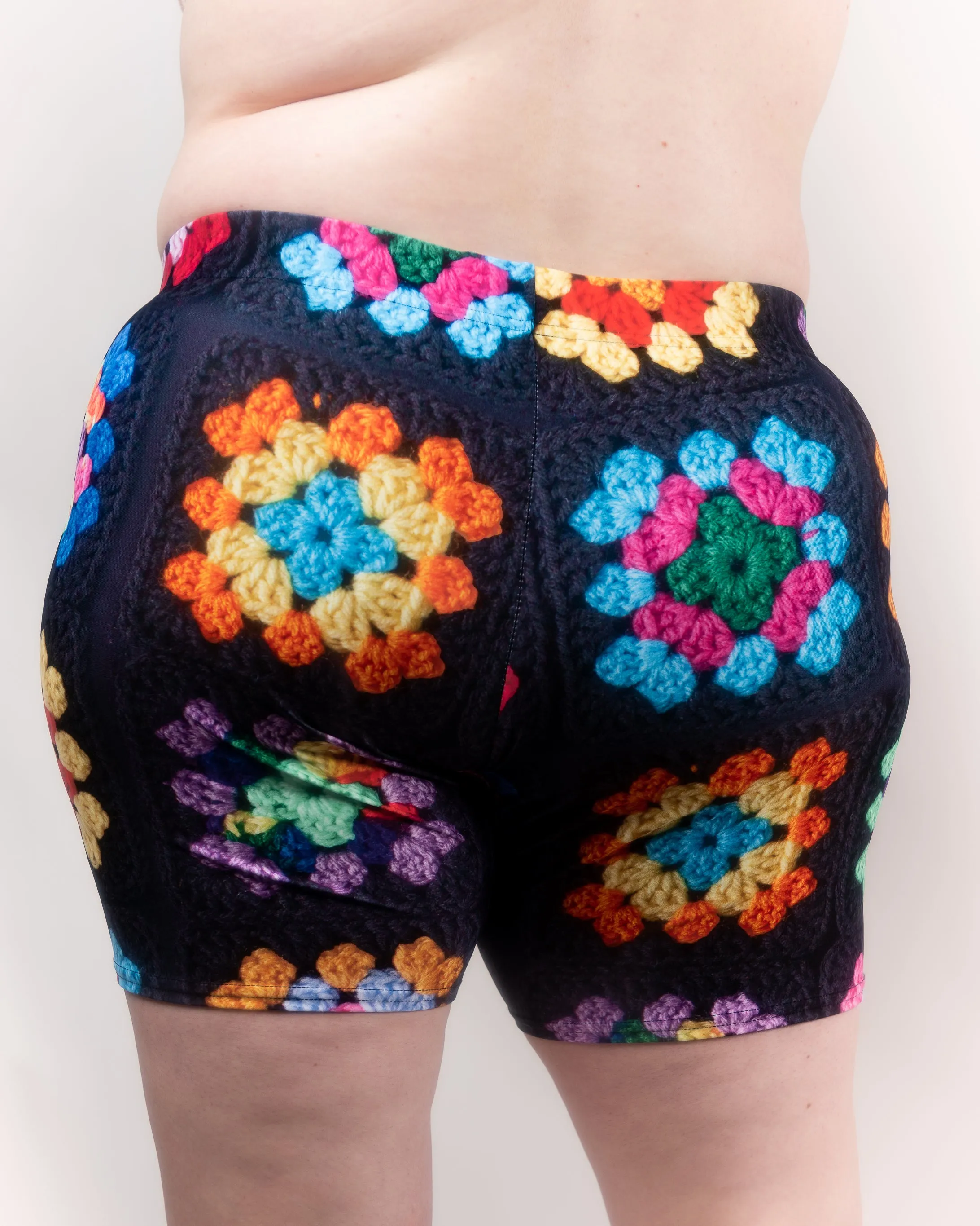 'Kaleidoscope' Classic Granny Square Bike Shorts