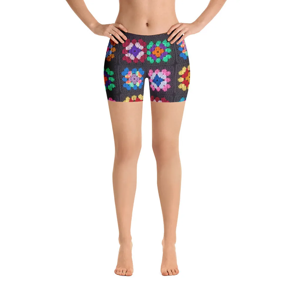 'Kaleidoscope' Classic Granny Square Bike Shorts