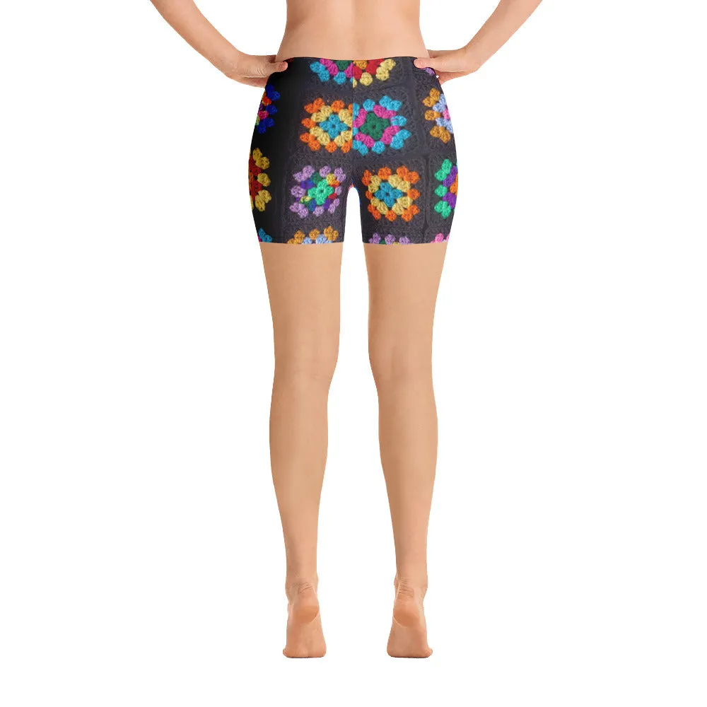 'Kaleidoscope' Classic Granny Square Bike Shorts