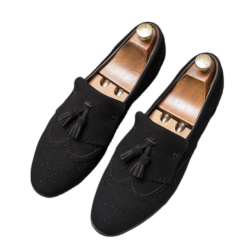 large size carved tassel pointed shoes business British Style Men's fashion shoes