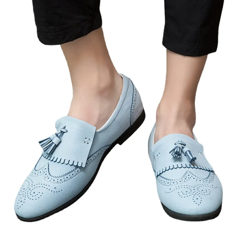 large size carved tassel pointed shoes business British Style Men's fashion shoes