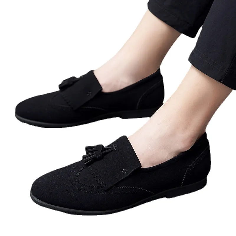 large size carved tassel pointed shoes business British Style Men's fashion shoes